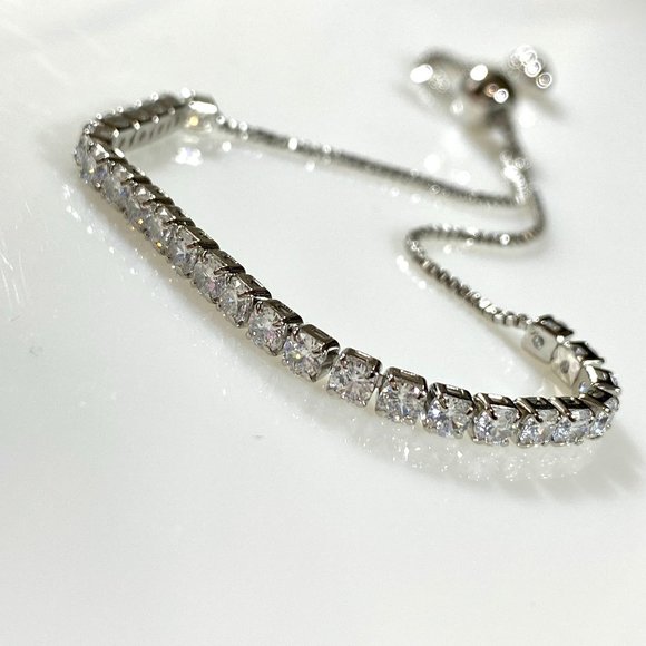 Sterling Silver Adjustable Tennis Bracelet - Picture 6 of 10